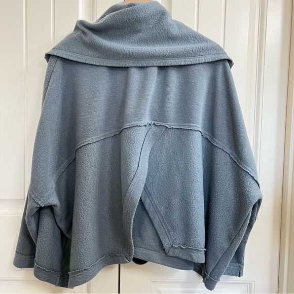 Free People Huntington Fleece Cowl Neck Sweatshirt Pullover in Gray, Size XS - Picture 5 of 11